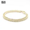 Nuovi prodotti di vendita caldi Hiphop Keel Texture Gioielli Diamante Catena a maglia cubana Bracciale in oro per donna Uomo