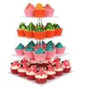 Support à gâteaux en acrylique à 4 niveaux, outils de cuisson, support multifonctionnel pour desserts, cupcakes, bonbons, décoration de tour à pâtisserie robuste