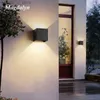 LED -strängar magdalyn utomhus vägglampa aluminium hem dekoration verandan sconce up down build ixtures nordiska inre vattentät led ljus yq240401