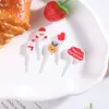 Gabeln 5PCS Frohe Weihnachten Tier Kunststoff Gabel Mini Cartoon Obst Für Kind Kuchen Zahnstocher Bento Mittagessen Party Decor