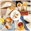 Disposable Cups Straws 100 Pcs Veneer Roll Popcorn Cones Food Small Ice Cream Mini Holders Wooden Product Plastic Cup