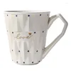 Tasses coréennes en céramique en relief tasse créative géométrique losange coupe surface tasse couple café après-midi thé lait