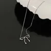 Colliers pendentifs 1 collier à nœud à la mode en argent chaîne Kravik adapté aux femmes élégant rétro collier à nœud doux bijoux de fête cadeauxL2404
