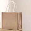 Gift Wrap Packaging Jute Shopping DIY Eco-friendly Linen Tote Bag Bonbons Verpakking Box