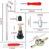 Ventilkärna Remover Wrench Plastic Handle Järnpläterad skiftnyckel Kärnan Däck Reparation Handverktyg för bilcykelcykel Motorcykel