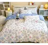 Conjuntos de roupas de cama Kids Definir Desenho de Cotton Castoon Tampa de edredão impressa 2pcs travesseiros de cama macia cama de cama de quarto de quarto têxtil B87b
