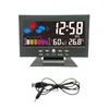 Tischuhren Intelligente Digitaluhr Wetterstation Anzeige Alarm Luftfeuchtigkeit Kalenderfunktion Meter Wireless Tempera Q6f3