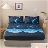 Ensembles de literie Design de mode Drap de lit Tendance Ménage Matelas Protecteur Poussière Er Couvre-lit antidérapant avec taie d'oreiller F0087 210319 DHSNC