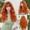 Perruques synthétiques NAMM Long Wavy Part médian Perruque orange pour femmes fête quotidienne ombre Lavande synthétique Hairblack Top Wig Fibre résistant à la chaleur Y240401