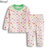 Hooyi Pink Princess Baby Girl Clothes Set Spädbarn Pyjamas Kläddräkt Tshirt Trouser Horse Girls Sleepwear 100% Bomull 240325