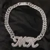 Ciondolo con nome personalizzato Iced Out Zircone Lettera Diamante Catena cubana Girocollo grosso Uomo Donna Collana di gioielli Hip Hop