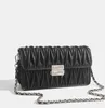 Popular pleated and niche embroidered handbag 2024 new womens bag fashion versatile chain crossbody small square Purses Sale
