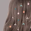 Grampos de cabelo encantos contas hairpin para mulheres tranças sujas colorido estrela concha pingente esmalte jóias headwear dreadlock acessório