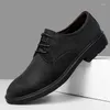 Dress Shoes Men's Genuine Leather Lace Up Soft Soled Business Banquet Formal Wedding Simple Casual