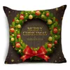 Pillow Merry Xmas Throw Covers 40/45/50cm Christmas Tree Snowman Ornament Balls Pillowcase For Sofa Couch Home Decor