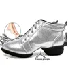 Chaussures de danse SWYIVY pour femmes, argent, talon carré de 4cm, printemps, or, moderne, confortable, grande taille, Sport, 2024