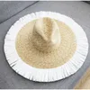 Mulheres palha chapéus de sol aba larga verão praia boné para mulheres dobrável viagem proteção uv chapéu moda grandes beirais 240326