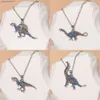 Colliers pendentifs Nouveau 8 colliers pendentif dinosaure en cristal coloré avec Dragon ailé tyrannosaure Rex Triceratops Velocipes collier de charme pour femmes L2404