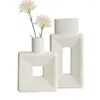 Vasen Keramik Donut Vase Blume Dekorativ Nordic Style Square Hollow Design für Arrangement getrocknet