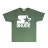 Rhude Brand Tshirt Mens Designer T Shirt Womens Fashion Tshirt Trend Brand RH078 HOLLOW FEM POINTE STAR Tryckt kortärmad T-shirt Size S-XXL