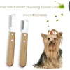 Manejar pinceles de acero inoxidable para perros peines de preparación para mascotas para mascotas pelar pelada de cuchillo stripper stripter herramienta de limpieza boscosa