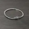 Chain Bling 2mm Cubic Zircon Fashion Jewelry Hip Hop Rock Bracelet Womens Brass 6/7-inch Tennis Bracelet Q240401