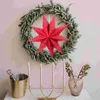 Candle Holders 2 Pcs Christmas Lantern Holiday Decorations Nine-pointed Star Origami Lanterns Decorate Decors Xmas Adornments Paper