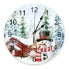 Wandklokken Kerstkabouter Sneeuwvlok Sneeuwboerderij Ronde Klok Modern Design Keuken Hanghorloge Home Decor Stil