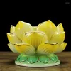 Candle Holders 1pc Creative Buddha Windshield Butter Lamp High Foot Ceramic Lotus Base Home Living Room Temple Utensil Ornaments Decor