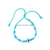 Ketting Gevlochten Oogarmband Handgemaakt Geknoopt Eenvoudig Touw Effen Kleur Bescherming Vriendschap Sieraden Groothandel Preppy Stijl Drop Delivery Otlwp