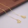 Pure AU750 18K Yellow Gold Women Lucky Butterly Dingle Earrings Line 095G 33in 240401