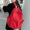 Sırt çantası tuval sırt çantaları kadınlar şık basit katı büyük kapasiteli çanta harajuku all-fatch retro sıradan öğrenciler bf Kore tarzı