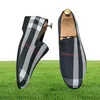 Dres Shoe Designer Leather Men Casual Shoe Plaid Luxury Brand 2022 Loafer Moccasin Breathable Black Riding Plu Size 38 48 2207238130098