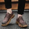 Casual Shoes British Business Men Sneakers Luxury Leather Fashion Round Toe Man's Footwear Lace Up Oxford Retro Brand