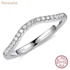 Cluster Ringen Ze 925 Sterling Zilver Moissanite Gebogen Trouwringen Voor Vrouwen Stapelen Eternity Wishbone D Kleur VVS1 Fijne Sieraden