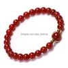 Perlé cette année Bracelet de perles de transfert d'agate rouge Stberry Crystal Recruter Fleur de pêcher Améthyste Simple Délicate Femelle Drop Livraison Ot2C6