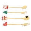 Spoons 4pcs Christmas Forks Stainless Steel Cute Stylish Tableware Set For Coffee Tea