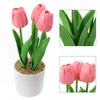 Accessoires de fleurs décoratives tulipe artificielle en pot, Bouquet de mariage 25x7.5CM, fausses plantes, décoration de jardin et de fête, marque