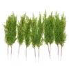 Decorative Flowers 10x Artificial Green Cypress Tree Leaf Pine Leaves Branch Christmas Wedding Decoration Home Office El Decor Micro