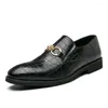 Klänningskor Spring Autumn Men's Large Shallow Mouth Breattable Comant Non Slip Leather Type Of Slippage Lazy