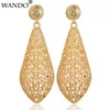 Boucles d'oreilles pendantes WANDO ethnique pour femmes/filles couleur or bijoux de mariage afrique dubaï arabe français