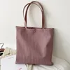 Valises BBA155 sacs à main pour femmes grande capacité fourre-tout sac de shopping couleur unie rayé cuir velours côtelé