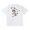 24ss USA Männer Cartoon Shark Print T-Shirt Frauen Liebhaber Skateboard Kurzarm T-Shirt 0401