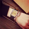 Wristwatches Women Men Rec Dial Casual Watches 2021 Leather Strap Quartz Watch Lover Fashion Couple Female Dress Clock Hours Drop Deli Dhi4X