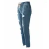 Jeans femininos mulheres primavera verão 2024 denim lápis calças tornozelo comprimento branqueado cordão recorte rasgado magro
