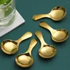 Coffee Scoops 8 Pcs Stainless Steel Round Spoon Short Handle Condiment Spoons Small Kitchen Soup