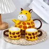 Наборы чайной посуды с милым жирафом, набор животных, чашка, рождественское украшение, кружка, креативный мультяшный керамический подарок на день рождения