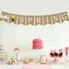 زخرفة الحفلات Hello Spring Letters Banting Banner Decorative Frlap Supplies للاحتفال بالمهرجان