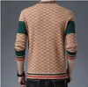 Frühling Herren Reißverschluss Casual Wollstrickpullover Strickjacken mit langen Ärmeln Herbst Mann Jacquard Brief Gedruckt gestrickte übergroße Pullover Mantel