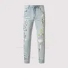 Designer heren jeans paarse jeans mode rechte broek paars gloednieuwe echte stretch heren Robin Rock Revival Crystal Rivet denim designer broek 123